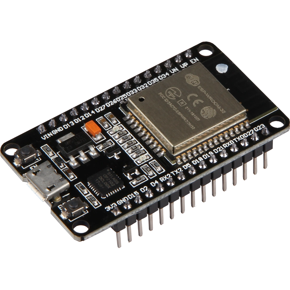 The NodeMCU ESP32 board by Espressif Systems.