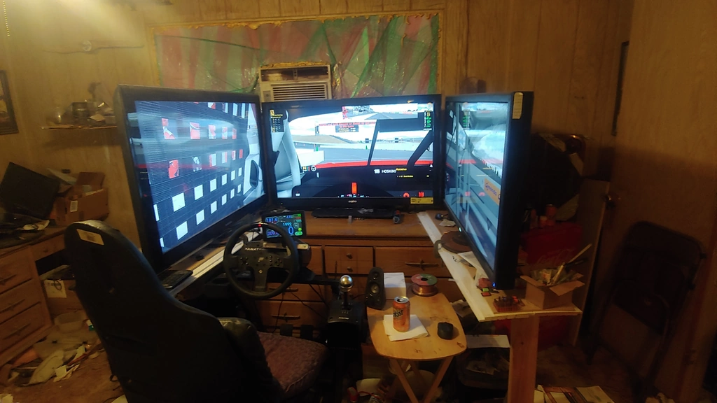 My Sim Racing Rig and messy room.