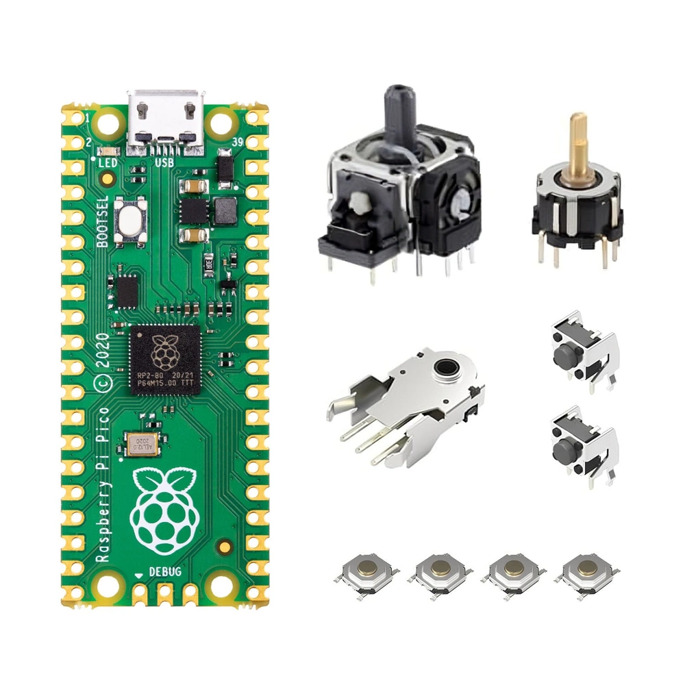 The electronics kit for an Alpakka DIY game controller.