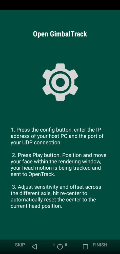 Third page from the GimbalTrack setup tutorial.