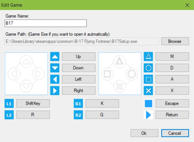 Mobile Gamepad profile setup screen