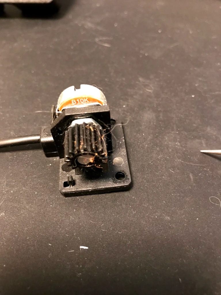 old potentiometer in housing 1 - Fanatec Pedals Upgrade