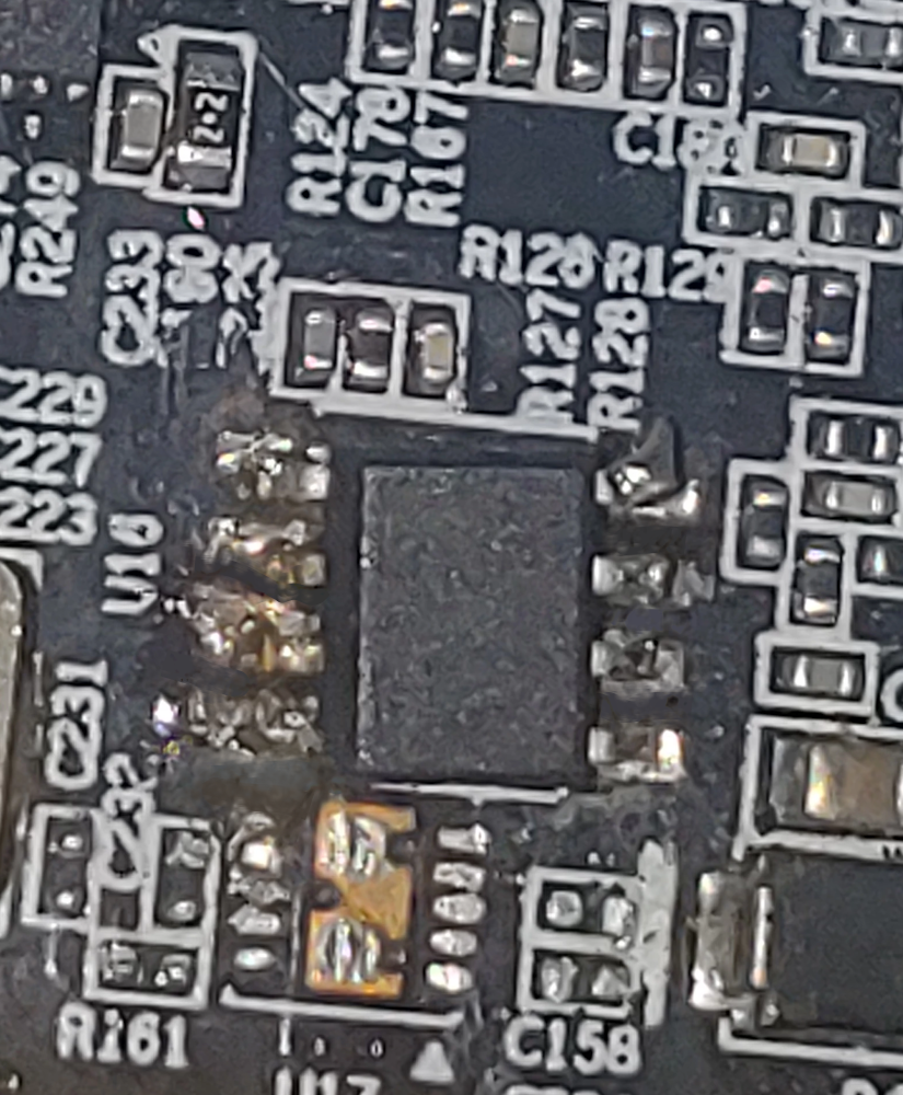 The chip successfully resoldered to the circuit board. How to fix a burned-out Graphics Card.