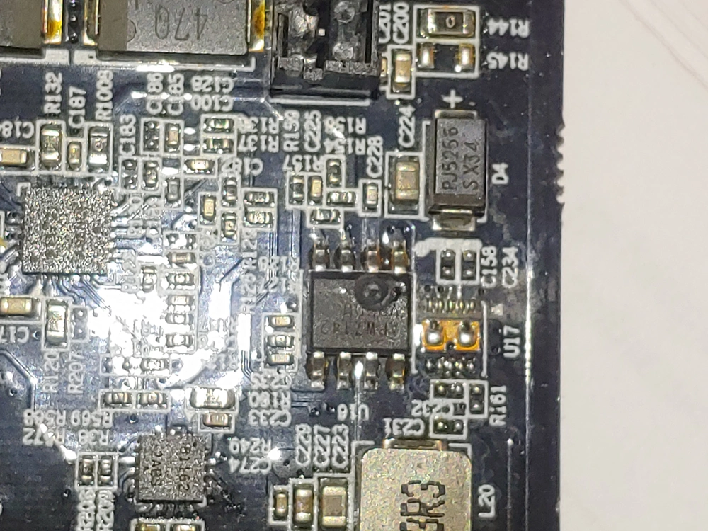 Bad buck converter on a Nvidia Graphics card.